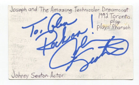 Johnny Seaton Signed 3x5 Index Card Autograph Actor Joseph Technicolor Dreamcoat