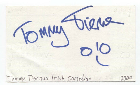 Tommy Tiernan Signed Index 3x5 Card Autographed Signature Comedian Actor