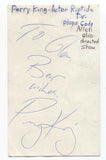 Perry King Signed 3x5 Index Card Autographed Signature Actor Riptide