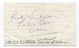 Sherry Miller and Lincoln Alexander Signed 3x5 Index Card Autographed Signature