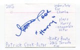 Patrick Cook Signed 3x5 Index Card Autographed Actor Letterkenny