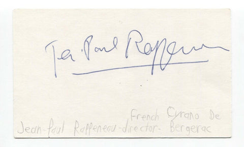 Jean-Paul Rappeneau Signed 3x5 Index Card Autograph Director Cyrano de Bergerac