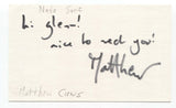 Nada Surf - Matthew Caws Signed 3x5 Index Card Autographed Signature