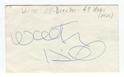 Walter Hill Signed 3x5 Index Card Autographed Signature Directer 48 Hours