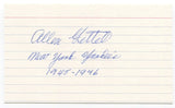 Al Gettel Signed 3x5 Index Card Autographed MLB Baseball New York Yankees