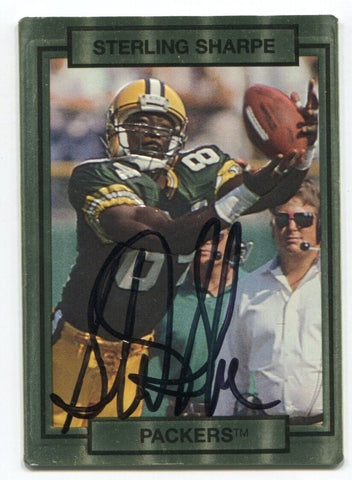 1990 Action Packed Sterling Sharpe Signed Card Football Autographed HOF #90