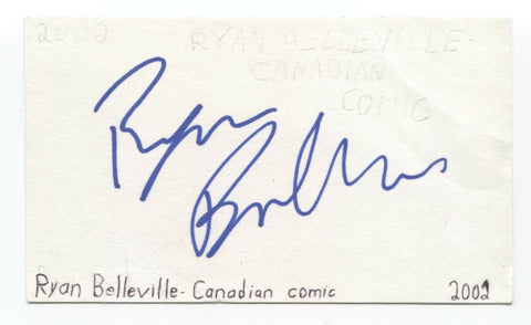 Ryan Belleville Signed 3x5 Index Card Autographed Signature Actor