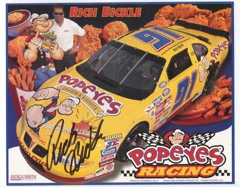 Rich Bickle Signed 8x10 inch Photo NASCAR Racing Race Car Driver