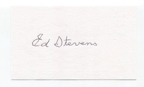 Ed Stevens Signed 3x5 Index Card Autographed Baseball Brooklyn Dodgers