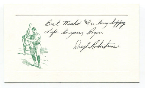 Daryl Robertson Signed Card Autograph Baseball MLB Roger Harris Collection