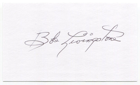 Bob Livingstone Signed 3x5 Index Card Autographed Football 1946 1947 Notre Dame