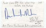 Anne-Marie MacDonald Signed 3x5 Index Card Autographed Signature Actress