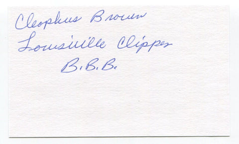 Cleophus Brown Signed 3x5 Index Card Autographed MLB Baseball Negro League