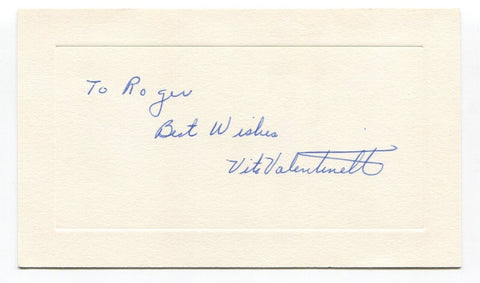 Vito Valentinetti Signed Card Autograph MLB Baseball Roger Harris Collection