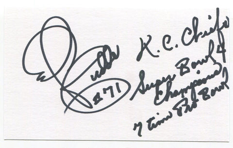 Ed Budde Signed 3x5 Index Card Autographed NFL 1964 Kansas City Chief Super Bowl