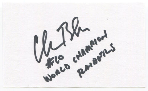 Chris Bahr Signed 3x5 Index Card Autographed Raiders NFL 2x Super Bowl Champion