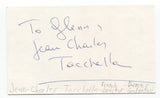 Jean-Charles Tacchella Signed 3x5 Index Card Autographed Signature Director
