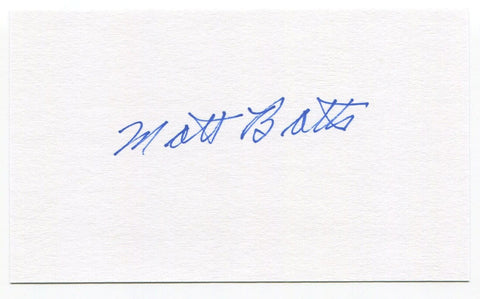 Matt Batts 3x5 Index Card Autographed Signature Boston Red Sox MLB Debut 1947