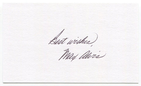 Max Alvis Signed 3x5 Index Card Autographed Signature Cleveland Indians All-Star