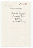 Constantine Panunzio Signed Letter Note Autographed x4 Signature Minister Author