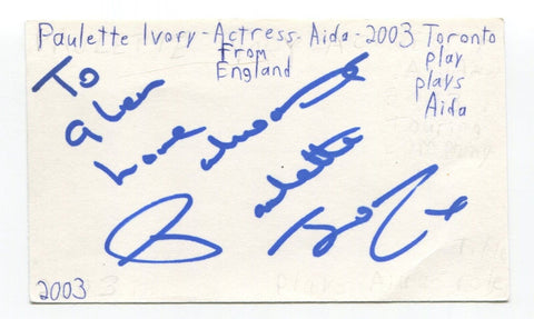 Paulette Ivory Signed 3x5 Index Card Autographed Actress Doctors EastEnders