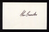 Alan Cranston Signed 3x5 Index Card Autographed Signature Senator of California