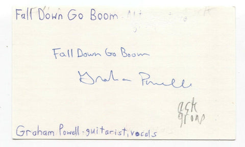 Fall Down Go Boom - Graham Powell Signed 3x5 Index Card Autographed Signature