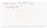 Arthur "Big Hut" Simmons Signed 3x5 Index Card Autograph Baseball Negro Leagues