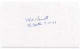 Mel Parnell Signed 3x5 Index Card Autographed Baseball Red Sox No Hitter 1956