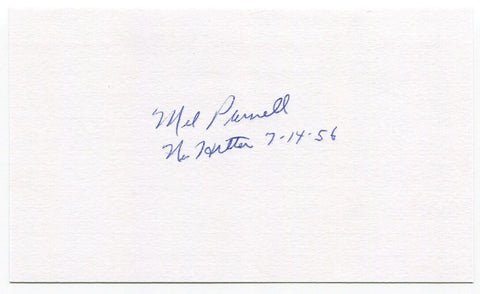 Mel Parnell Signed 3x5 Index Card Autographed Baseball Red Sox No Hitter 1956