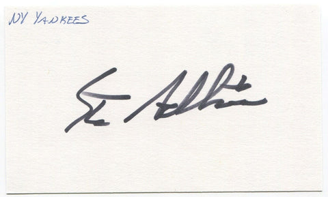 Steve Adkins Signed 3x5 Index Card Autograph Signature MLB New York Yankees 1990