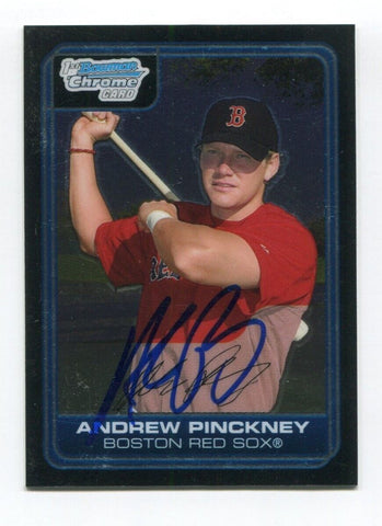 2006 Bowman Chrome Andrew Pinckney Signed Card Baseball MLB Autograph AUTO #184