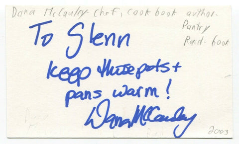 Dana McCauley Signed 3x5 Index Card Autographed Canadian Chef Cook