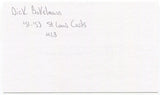 Richard "Dick" Bokelmann Signed 3x5 Index Card Autographed St. Louis Cardinals