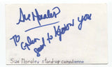 Sue Morales Signed 3x5 Index Card Autographed Signature Comedian Actress