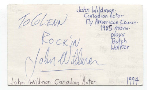 John Wildman Signed 3x5 Index Card Autograph Signature Actor