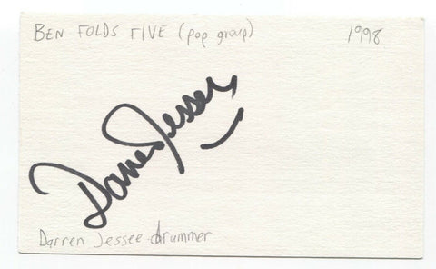 Ben Folds Five - Darren Jessee Signed 3x5 Index Card Autographed Signature