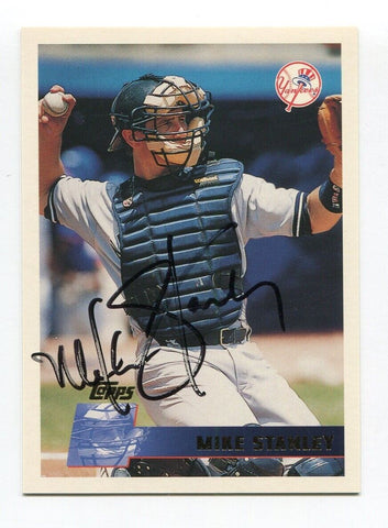 1996 Topps Mike Stanley Signed Card Baseball MLB Autographed AUTO #135 Yankees