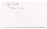 George Spencer Signed 3x5 Index Card Autographed Baseball New York Giants