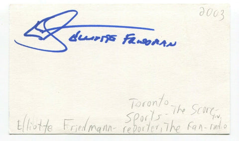 Elliotte Friedman Signed 3x5 Index Card Autographed Canadian Sportscaster NHL