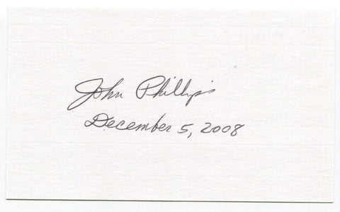 John L. Phillips Signed 3x5 Index Card Autographed NASA Astronaut Space