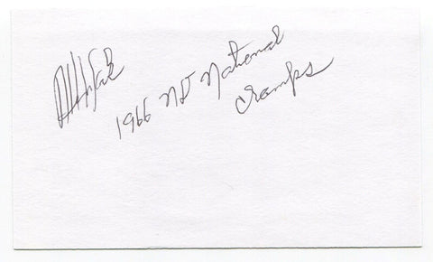 Allen Sack Signed 3x5 Index Card Autographed NFL Football 1966 Notre Dame Champs