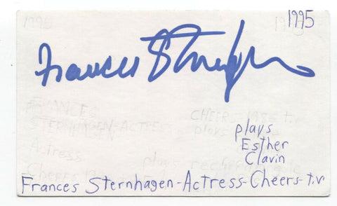 Frances Sternhagen Signed 3x5 Index Card Autographed Signature Actress Cheers