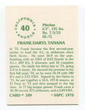1975 SSPC Frank Tanana Signed Card Baseball Autographed AUTO #189
