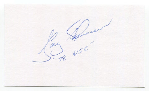 Gary Thomasson Signed 3x5 Index Card Autograph Baseball MLB Oakland Athletics