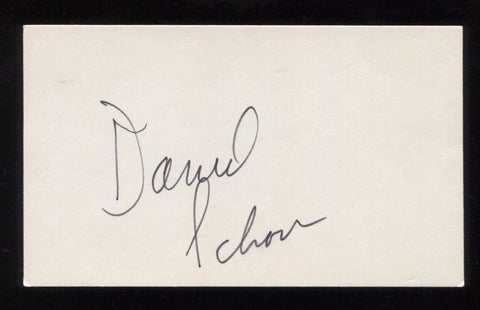 Daniel Schorr Signed 3x5 Index Card Autographed Signature Journalist