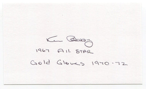 Ken Berry Signed 3x5 Index Card Autographed All-Star, 2x Gold Glove Award