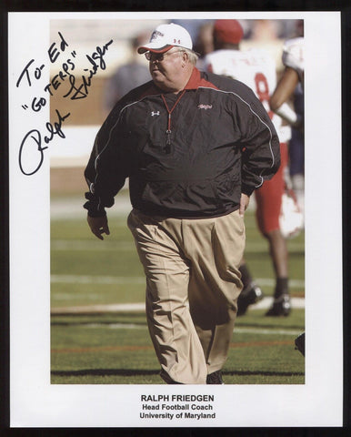 Ralph Friedgren Signed 8x10 Photo College NCAA Football Coach Autographed