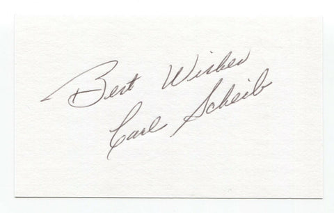 Carl Scheib Signed 3x5 Index Card Baseball Autographed Signature Athletics