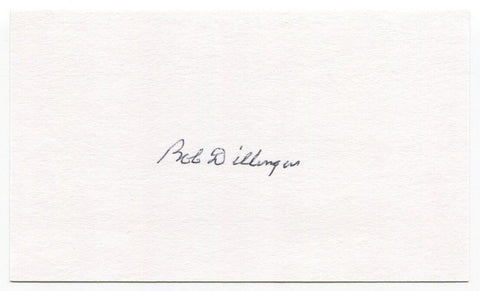 Bob Dillinger Signed 3x5 Index Card Autographed Baseball Philadelphia Athletics